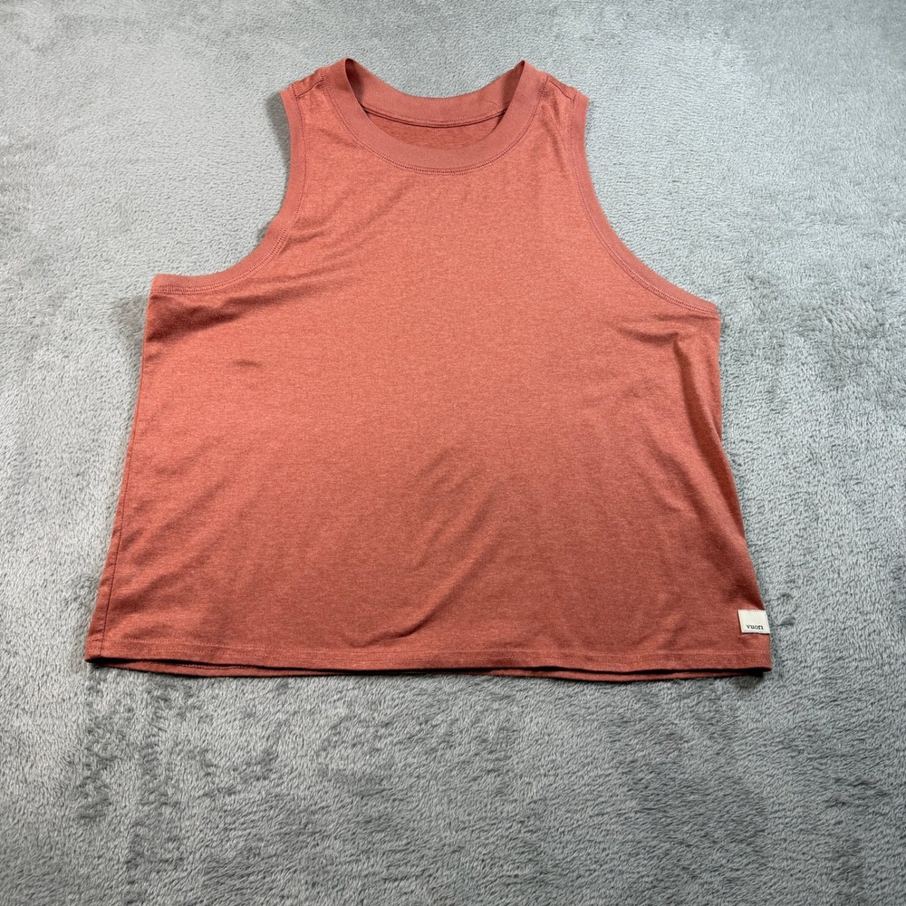 Vuori Sunrise High Neck Tank Top Racerback Large Terracotta Heathered Activewear